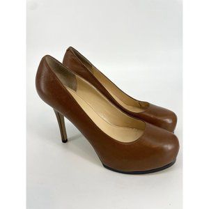 Marc Fisher Brown Leather Platform Pumps Heels Size 7M